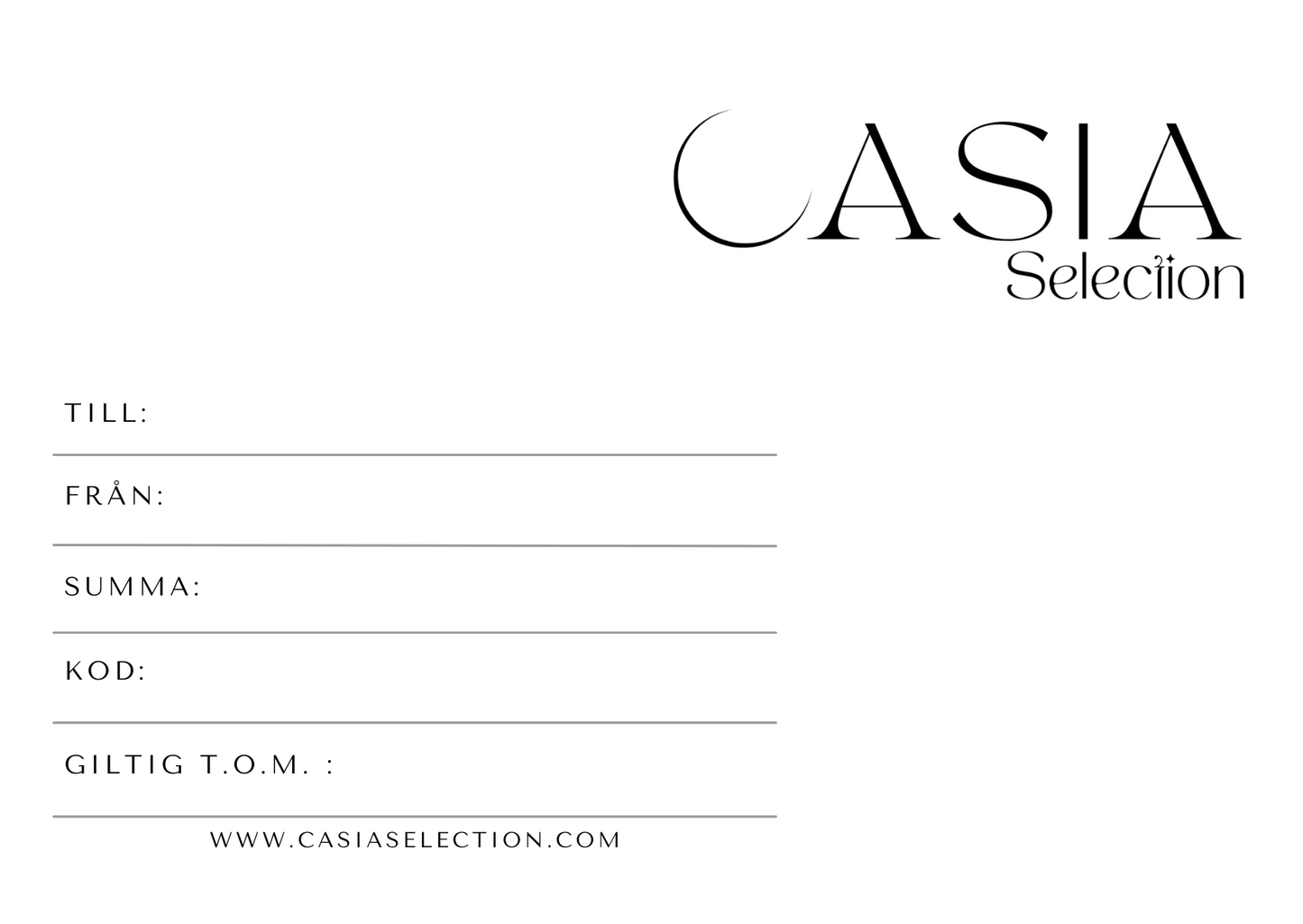 Casia Selection - Presentkort