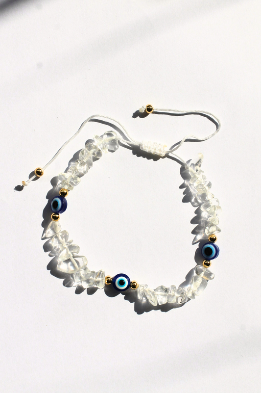 Evil eye armband Bergkristall